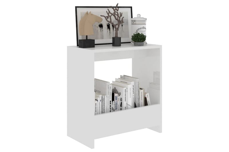 Sidebord høyglans hvit 50x26x50 cm sponplate - Hvit - Møbler - Bord - Konsollbord & avlastningsbord - Lampebord &