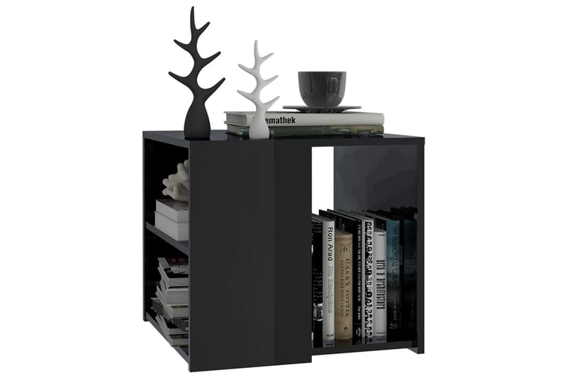 Sidebord høyglans svart 50x50x45 cm sponplate - Svart - Møbler - Bord - Konsollbord & avlastningsbord - Lampebord &