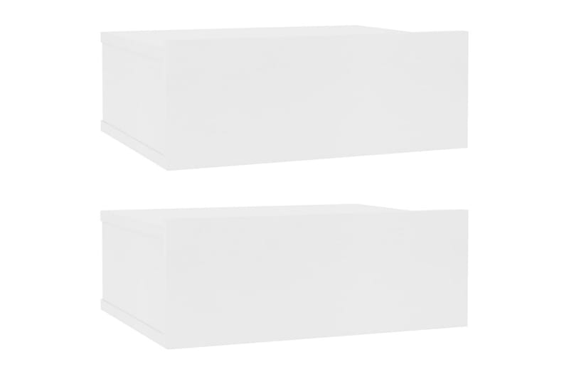 Flytende nattbord 2 stk hvit 40x30x15 cm sponplate - Møbler - Bord - Avlastningsbord - Sengebord & nattbord