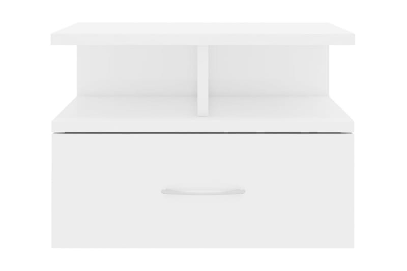 Flytende nattbord høyglans hvit 40x31x27 cm sponplate - Hvit - Møbler - Bord - Konsollbord & avlastningsbord - Sengebord & nattbord