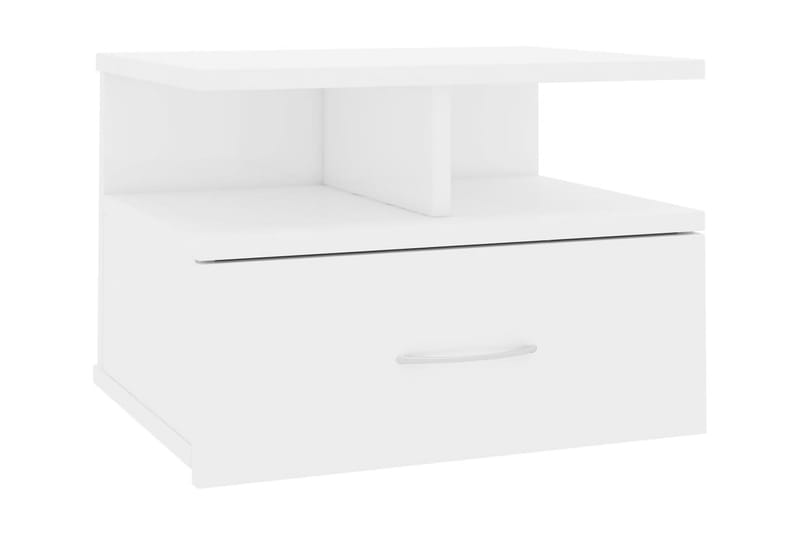 Flytende nattbord høyglans hvit 40x31x27 cm sponplate - Hvit - Møbler - Bord - Avlastningsbord - Sengebord & nattbord