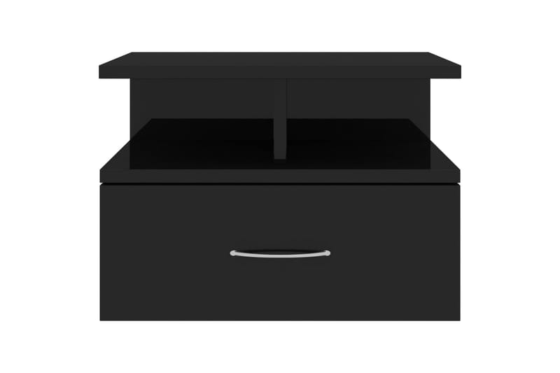 Flytende nattbord høyglans svart 40x31x27 cm sponplate - Svart - Møbler - Bord - Avlastningsbord - Sengebord & nattbord