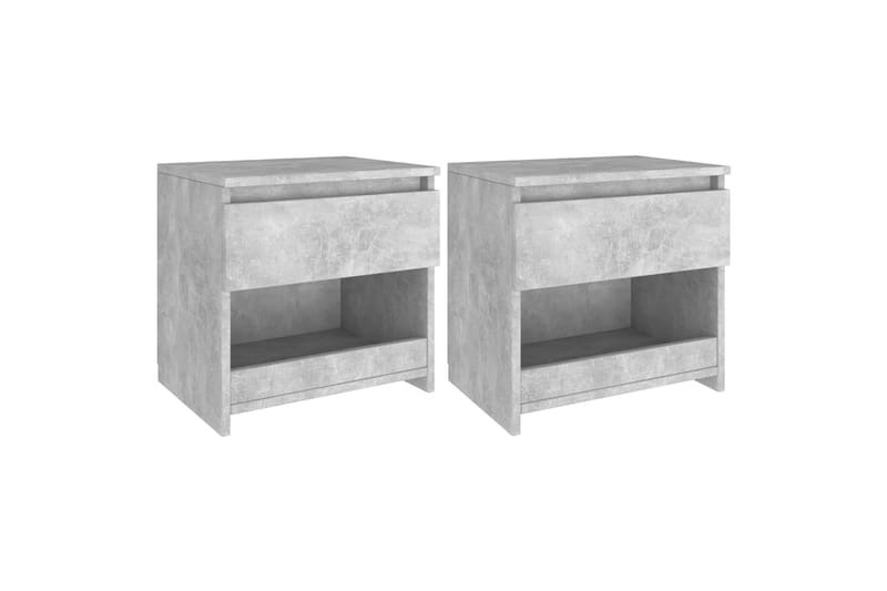 Nattbord 2 stk betonggrå 40x30x39 cm sponplate - Grå - Møbler - Bord - Konsollbord & avlastningsbord - Sengebord & nattbord