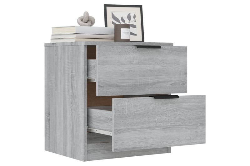 Nattbord 2 stk grå sonoma konstruert tre - Grå - Møbler - Bord - Avlastningsbord - Sengebord & nattbord