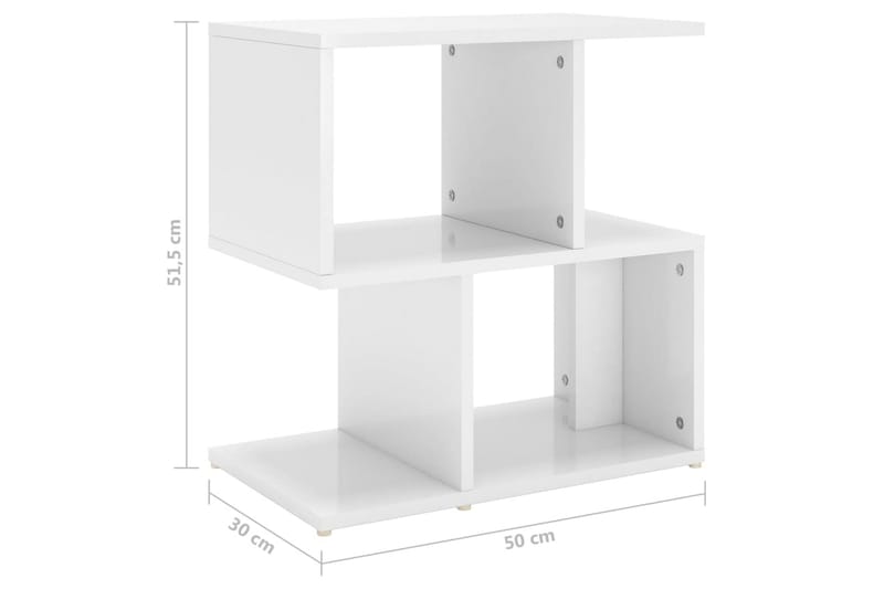 Nattbord 2 stk høyglans hvit 50x30x51,5 cm sponplate - Hvit - Møbler - Bord - Avlastningsbord - Sengebord & nattbord