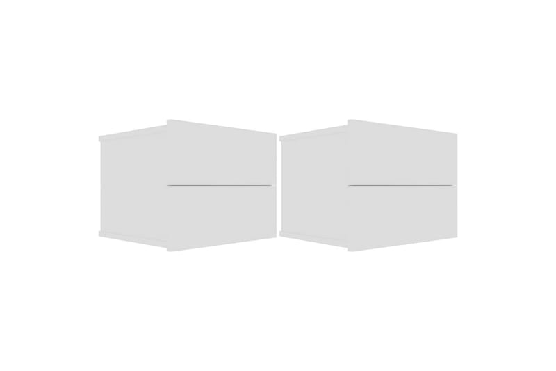 Nattbord 2 stk hvit 40x30x30 cm sponplate - Hvit - Møbler - Bord - Avlastningsbord - Sengebord & nattbord