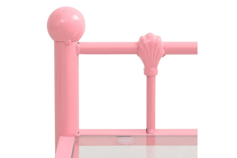 Nattbord 2 stk rosa og gjennomsiktig metall og glass - Møbler - Bord - Konsollbord & avlastningsbord - Sengebord & nattbord