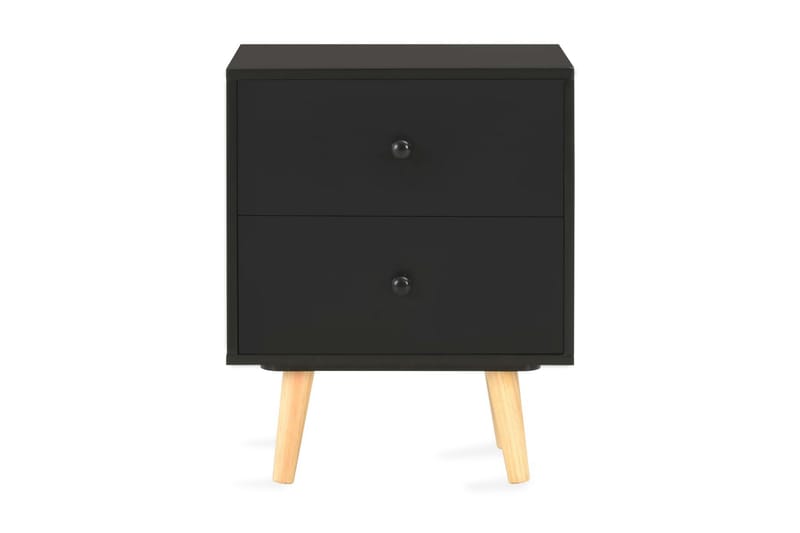 Nattbord 2 stk svart 40x30x50 cm heltre furu - Svart - Møbler - Bord - Konsollbord & avlastningsbord - Brettbord og småbord
