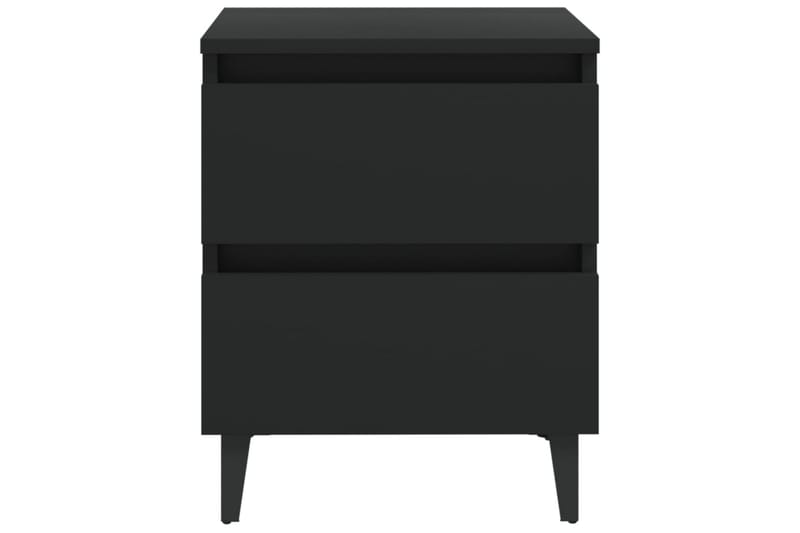Nattbord 2 stk svart 40x35x50 cm sponplate - Svart - Møbler - Bord - Avlastningsbord - Sengebord & nattbord