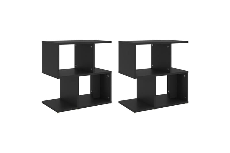Nattbord 2 stk svart 50x30x51,5 cm sponplate - Svart - Møbler - Bord - Konsollbord & avlastningsbord - Sengebord & nattbord