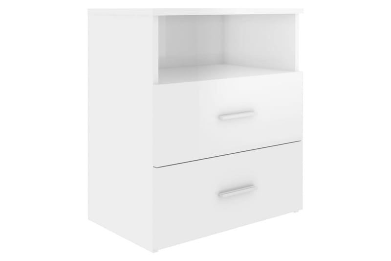 Nattbord høyglans hvit 50x32x60 cm - Hvit - Møbler - Bord - Avlastningsbord - Sengebord & nattbord