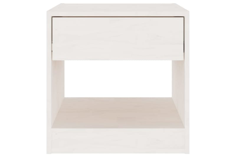Nattbord hvit 40x31x40 cm heltre furu - Hvit - Møbler - Bord - Avlastningsbord - Sengebord & nattbord