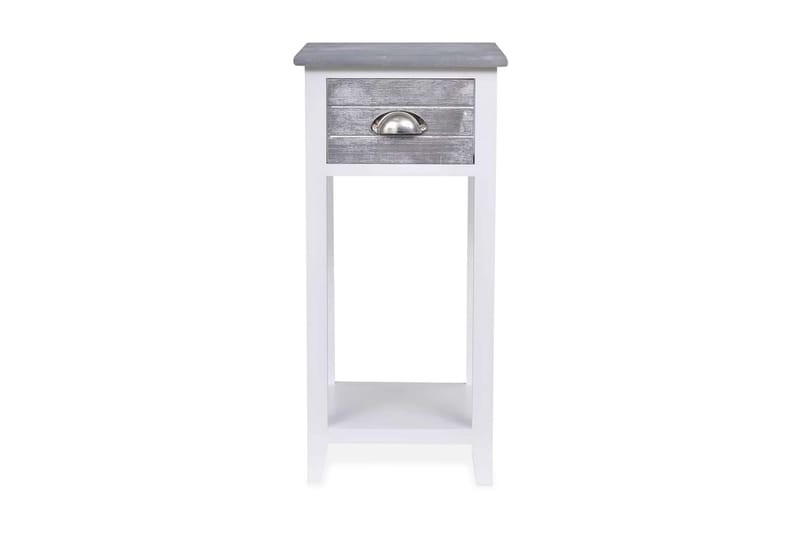 Nattbord med 1 skuff grå og hvit - Hvit/Grå - Oppbevaring - Skap - Oppbevaringsskap