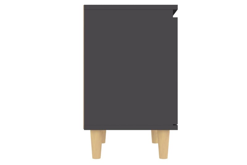 Nattbord med ben i heltre 2 stk grå 40x30x50 cm - Grå - Møbler - Bord - Avlastningsbord - Sengebord & nattbord