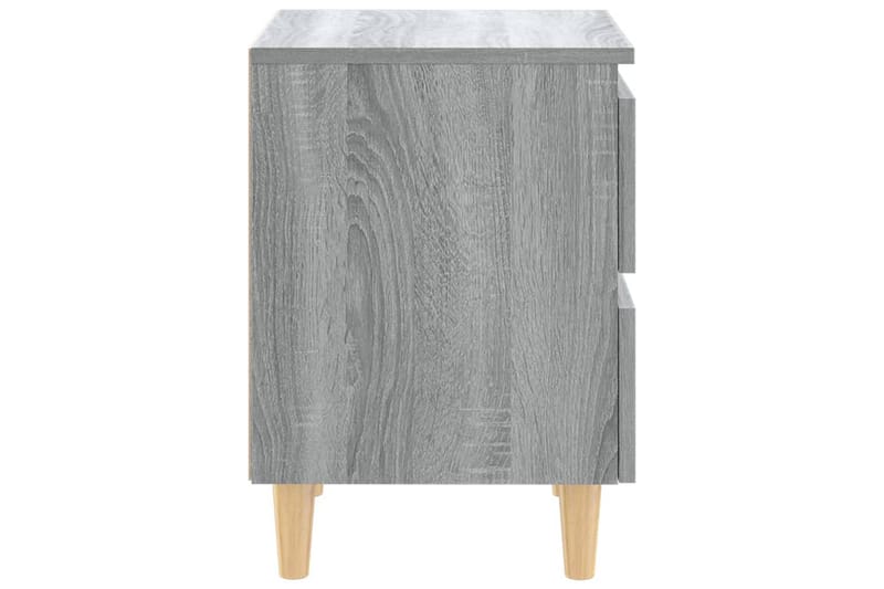 Nattbord med ben i heltre grå sonoma eik 40x35x50 cm - Grå - Møbler - Bord - Konsollbord & avlastningsbord - Sengebord & nattbord
