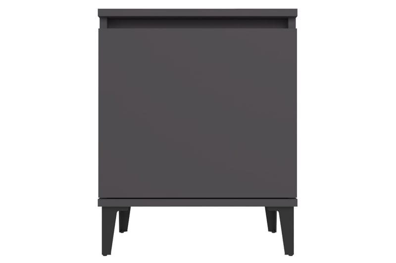 Nattbord med metallben 2 stk grå 40x30x50 cm - Grå - Møbler - Bord - Avlastningsbord - Sengebord & nattbord