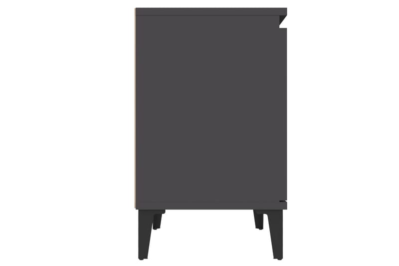 Nattbord med metallben 2 stk grå 40x30x50 cm - Grå - Møbler - Bord - Avlastningsbord - Sengebord & nattbord