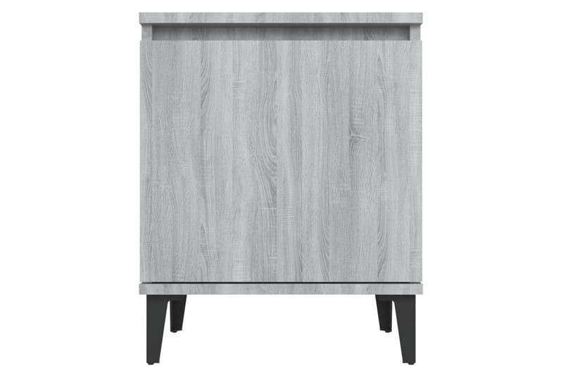 Nattbord med metallben 2 stk grå sonoma eik 40x30x50 cm - Grå - Møbler - Bord - Konsollbord & avlastningsbord - Sengebord & nattbord