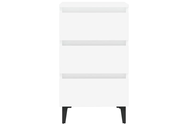 Nattbord med metallben 2 stk hvit 40x35x69 cm - Hvit - Møbler - Bord - Avlastningsbord - Sengebord & nattbord