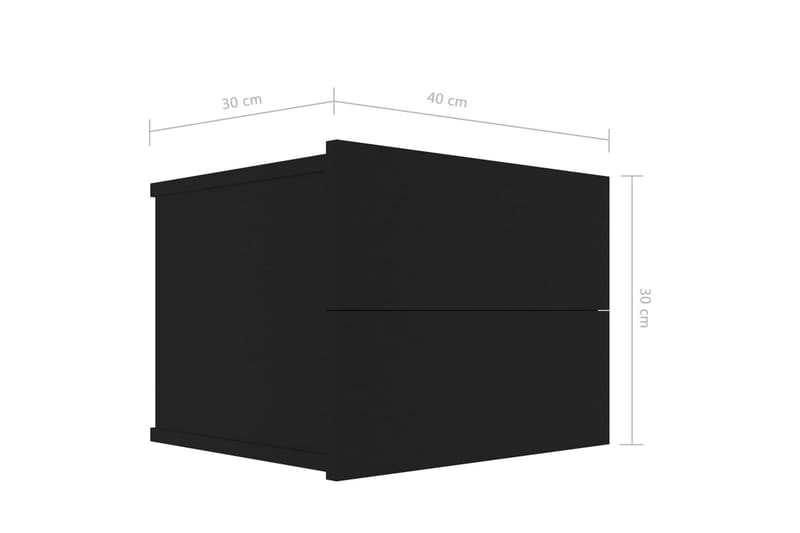 Nattbord svart 40x30x30 cm sponplate - Svart - Møbler - Bord - Avlastningsbord - Sengebord & nattbord