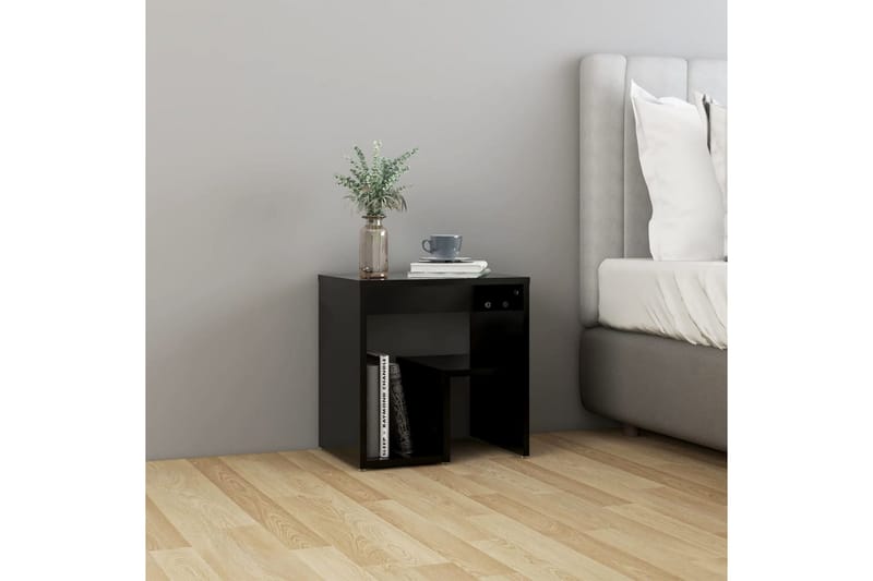 Nattbord svart 40x30x40 cm sponplate - Svart - Møbler - Bord - Avlastningsbord - Sengebord & nattbord