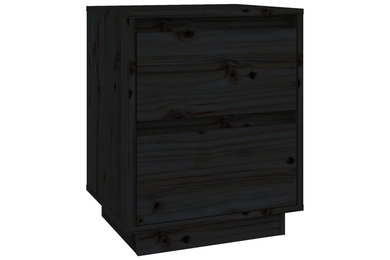 Nattbord svart 40x35x50 heltre furu - Svart - Møbler - Bord - Avlastningsbord - Sengebord & nattbord