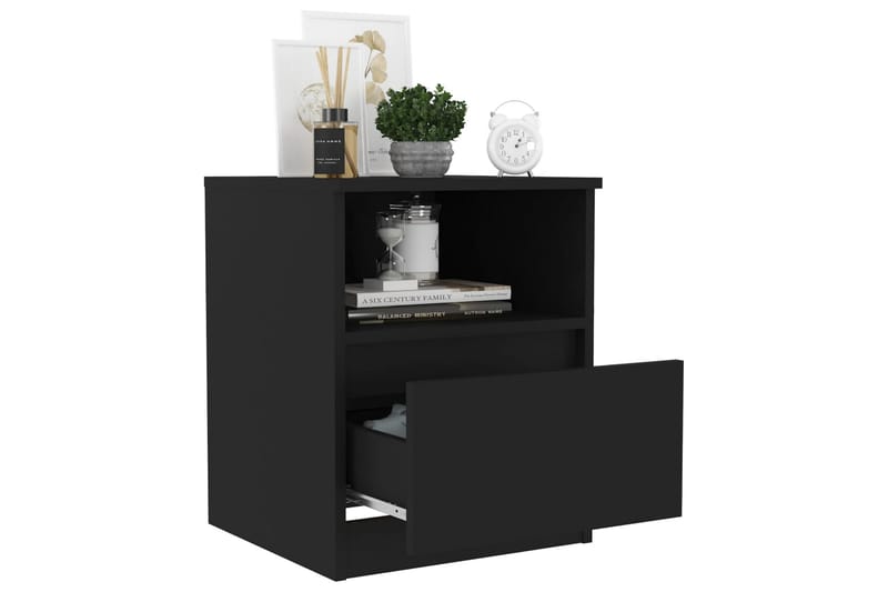 Nattbord svart 40x40x50 cm sponplate - Svart - Møbler - Bord - Avlastningsbord - Sengebord & nattbord