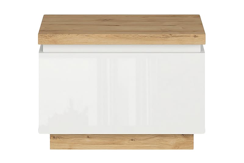 Snarkil Nattbord 58x41 cm - Natur / hvit høyglans - Møbler - Bord - Konsollbord & avlastningsbord - Sengebord & nattbord