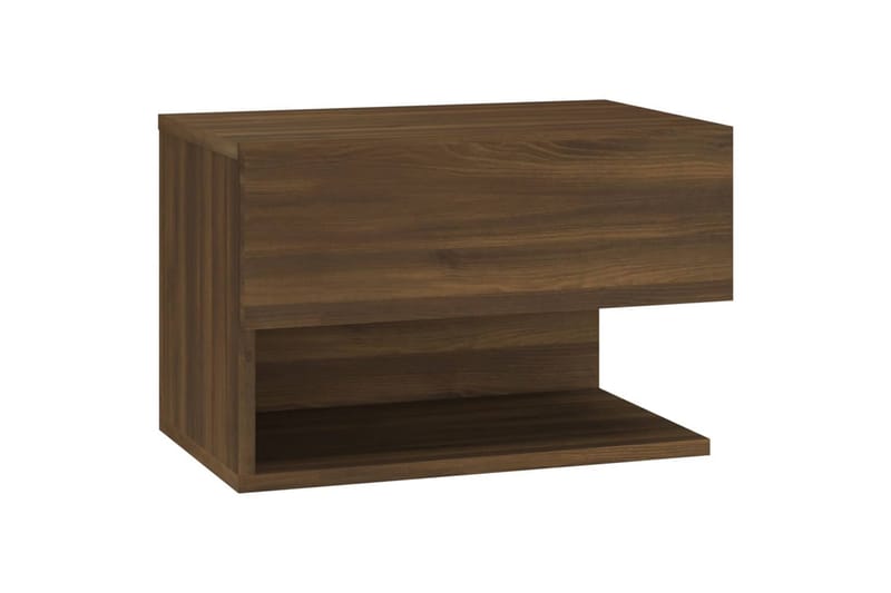 Veggmontert nattbord brun eik konstruert tre - Brun - Møbler - Bord - Avlastningsbord - Sengebord & nattbord