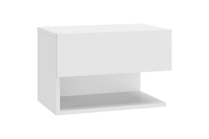 Veggmontert nattbord hvit konstruert tre - Hvit - Møbler - Bord - Avlastningsbord - Sengebord & nattbord