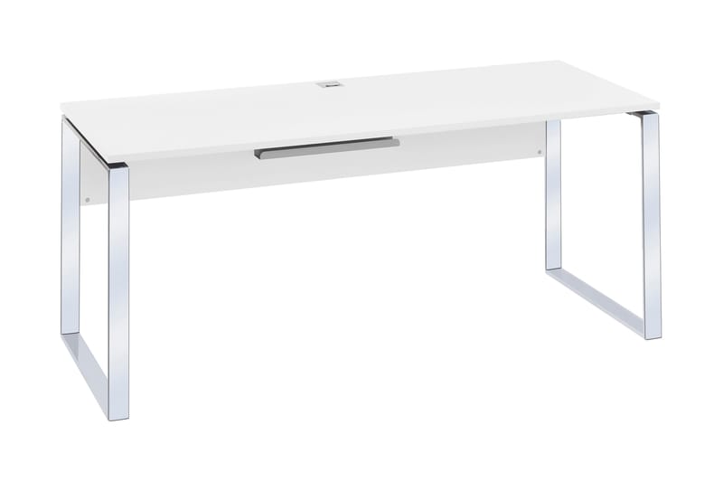 Ernzen Hjørneskrivebord 181 cm - Hvit/Krom - Møbler - Bord - Kontorbord - Skrivebord - Hjørneskrivebord