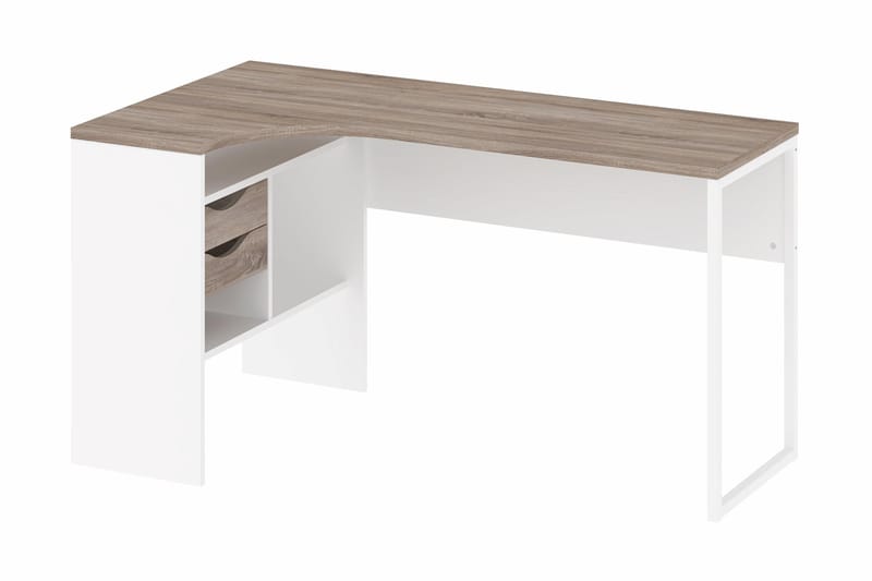 Function Plus Skrivebord 145 cm - Tre/Hvit - Møbler - Bord - Kontorbord - Skrivebord - Hjørneskrivebord