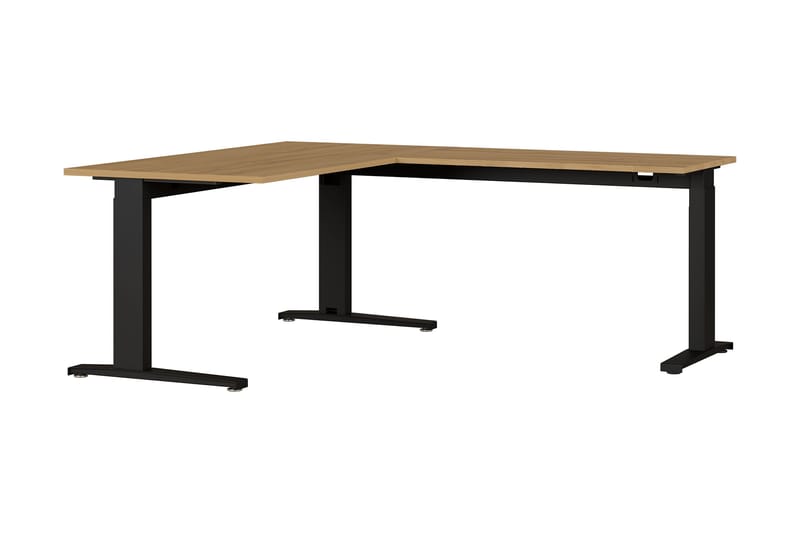 Guaso Hjørneskrivebord - Brun/Svart - Møbler - Bord - Kontorbord - Skrivebord - Hjørneskrivebord