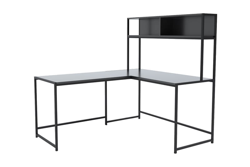 Sarisu Hjørneskrivebord 154 cm med Oppbevaringshyller - Svart - Møbler - Bord - Kontorbord - Skrivebord - Hjørneskrivebord