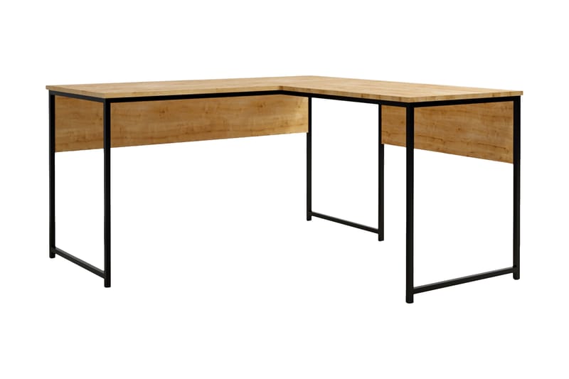 Sarisu Hjørneskrivebord 160 cm - Natur/Svart - Møbler - Bord - Kontorbord - Skrivebord - Hjørneskrivebord