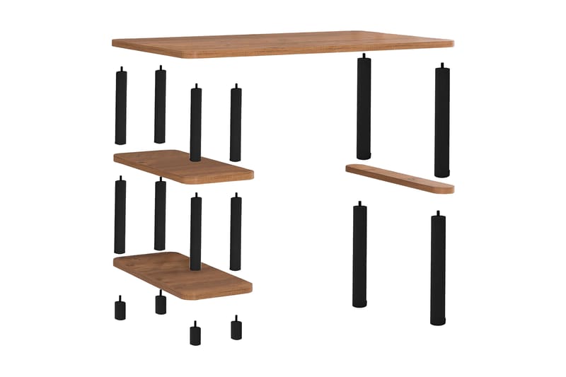 Alingca Skrivebord 120x74,9x120 cm med oppbevaring - Svart/Grønn - Møbler - Bord - Kontorbord - Skrivebord