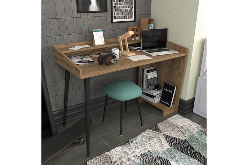 Andifli Skrivebord 59x88,3x121,8 cm med oppbevaring - Brun - Møbler - Bord - Kontorbord - Skrivebord