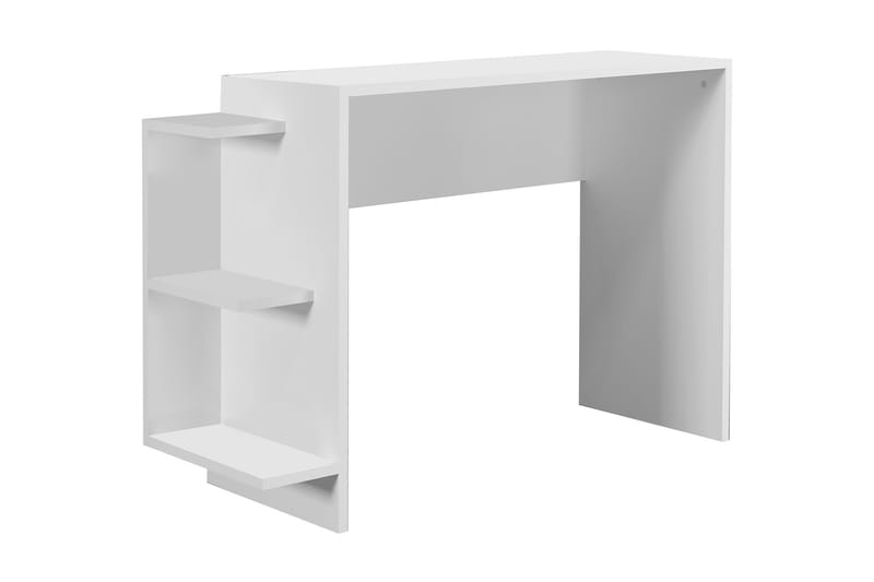 Asillane Skrivebord 104 cm med Oppbevaring Sidehyller - Hvit - Møbler - Bord - Kontorbord - Skrivebord