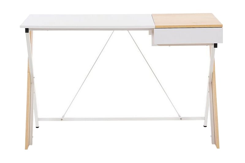 Augerville Skrivebord 120 cm med Oppbevaringsskuff - Natur/Hvit - Møbler - Bord - Kontorbord - Skrivebord