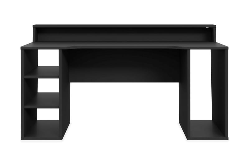 Bays Gaming Skrivebord 160 cm med Oppbevaring 2 Hyller - Svart - Møbler - Bord - Kontorbord - Gamingbord