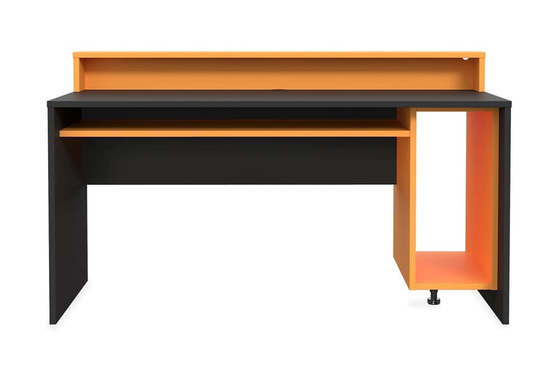 Bays Gaming Skrivebord 160 cm med Oppbevaringshylle - Svart/Oransje - Innredning - Veggdekorasjon - Skilt - Metallskilt