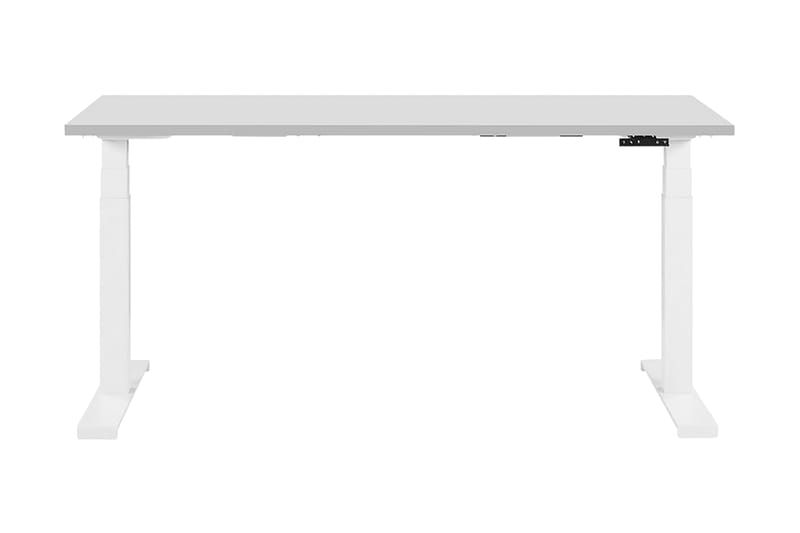 Belluton Skrivebord 160 cm Elektriskt Justerbart - Grå/Hvit - Møbler - Bord - Kontorbord - Skrivebord - Hev og senkbart skrivebord