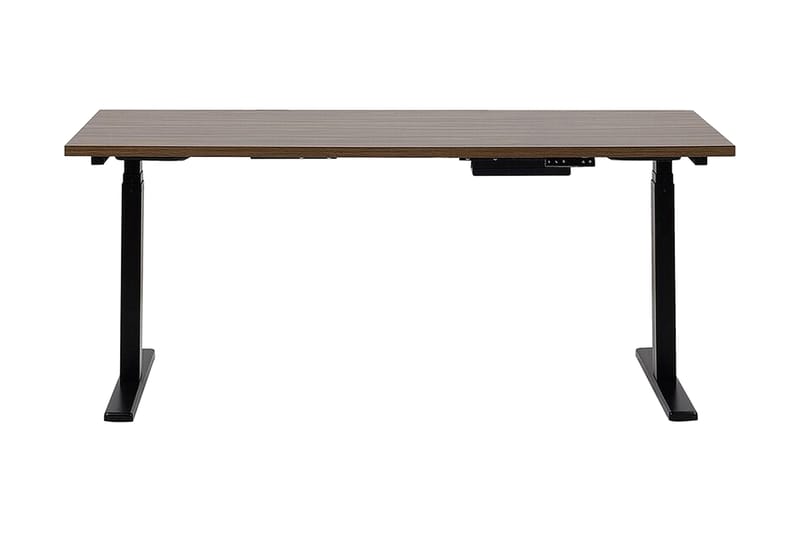 Belluton Skrivebord 160 cm Elektriskt Justerbart - Mørkebrun/Svart - Møbler - Bord - Kontorbord - Skrivebord