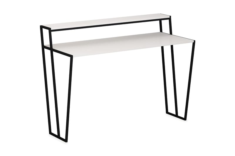 BodSjø Skrivebord 123 cm med Oppbevaringshylle - Hvit/Svart - Møbler - Bord - Kontorbord - Skrivebord
