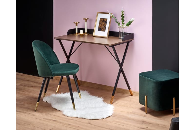 Bosworth Skrivebord 50 cm - Valnøttsfarge/Svart/Gull - Møbler - Bord - Konsollbord & avlastningsbord - Brettbord og småbord