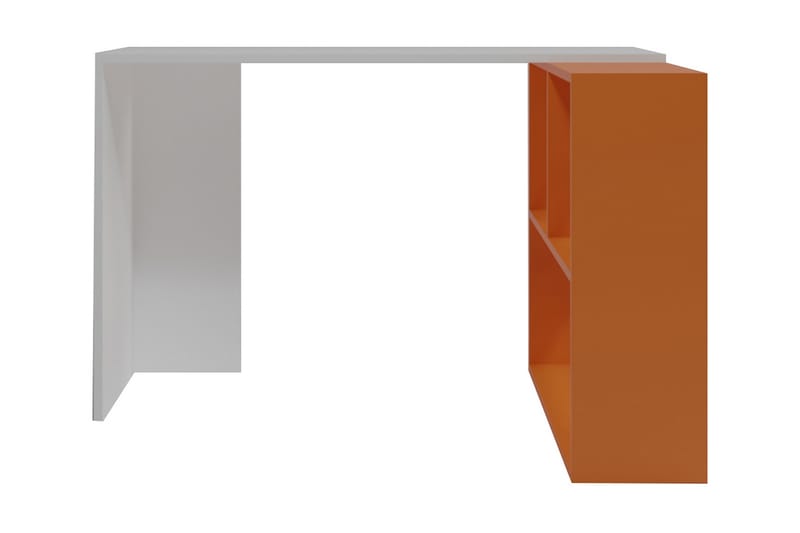 Cabeci Skrivebord 120 cm med Oppbevaringshyller - Hvit/Oransje - Møbler - Bord - Kontorbord - Skrivebord