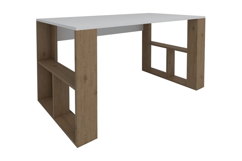 Carmenda Skrivebord 120 cm - Hvit/Natur - Møbler - Bord - Kontorbord - Skrivebord