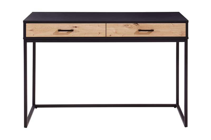 Clichy Skrivebord 110 cm med Oppbevaring 2 Skuffer - Svart/Brun - Møbler - Bord - Kontorbord - Skrivebord
