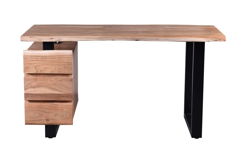 Connell Skrivebord 147 cm med Oppbevaring 3 Skuffer - Akasie/Svart - Møbler - Bord - Kontorbord - Skrivebord