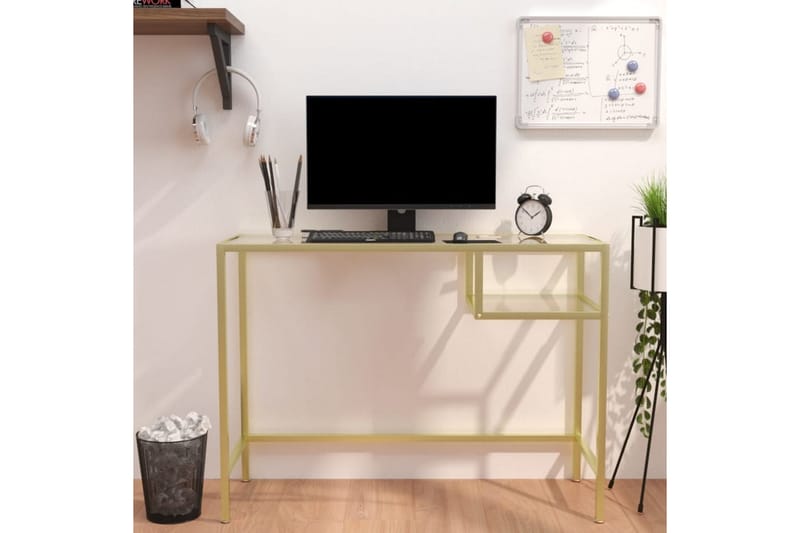 Databord gjennomsiktig 100x36x74 cm herdet glass - Gjennomsiktig - Møbler - Bord - Kontorbord - Skrivebord